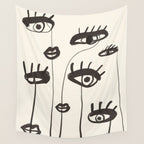 Abstract line art eyes 2 Wall Tapestry Gallery Image 4
