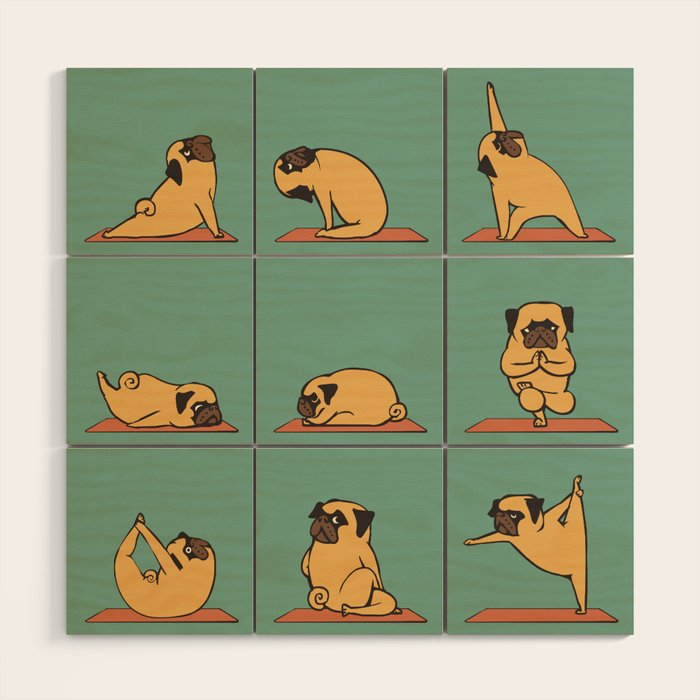 Pug Yoga Wood Wall Art Gallery Image 1
