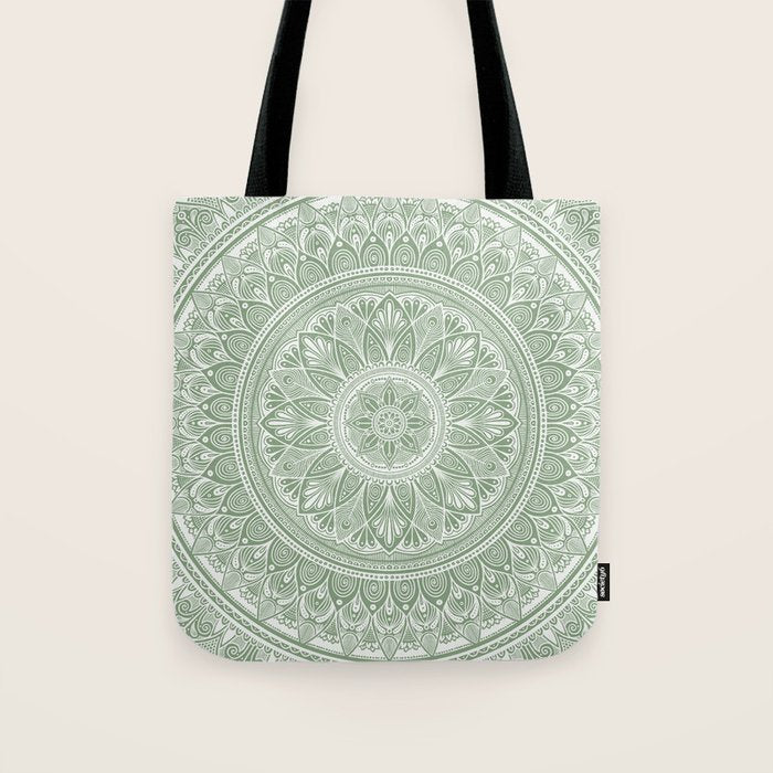 Bloom- Sage Green Tote Bag Gallery Image 1