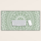 Bloom- Sage Green Desk Mat Gallery Image 1