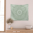 Bloom- Sage Green Wall Tapestry Gallery Image 2