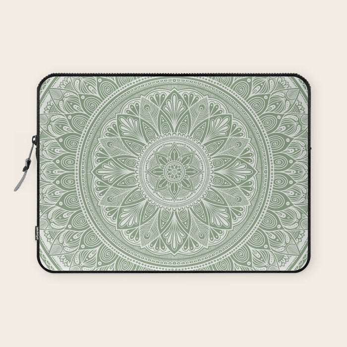 Bloom- Sage Green Laptop Sleeve Gallery Image 1