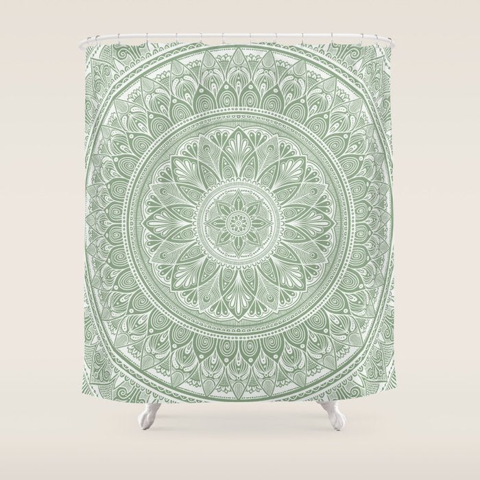 Bloom- Sage Green Shower Curtain Gallery Image 1