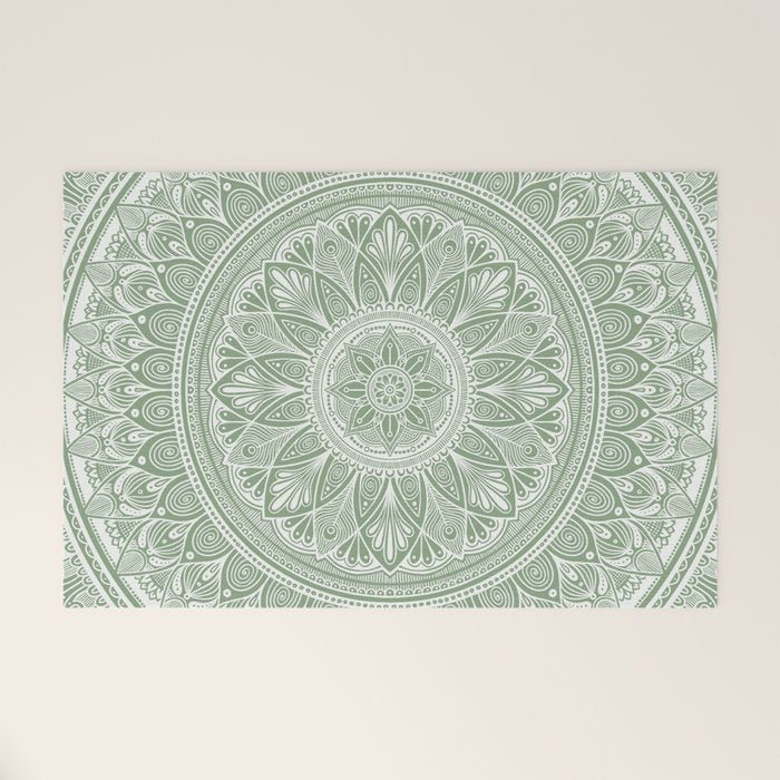 Bloom- Sage Green Welcome Mat Gallery Image 1