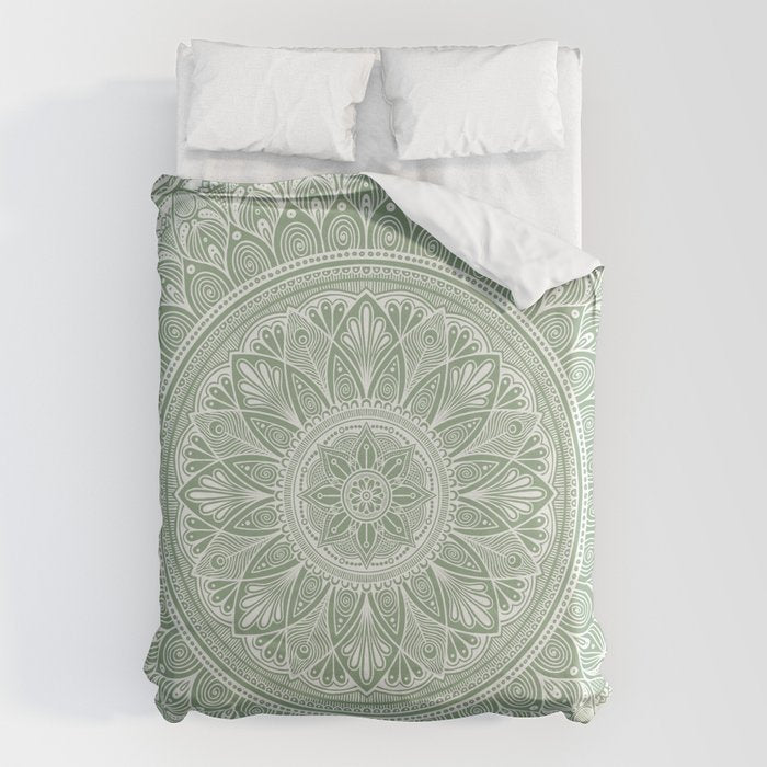 Bloom- Sage Green Duvet Cover Gallery Image 1