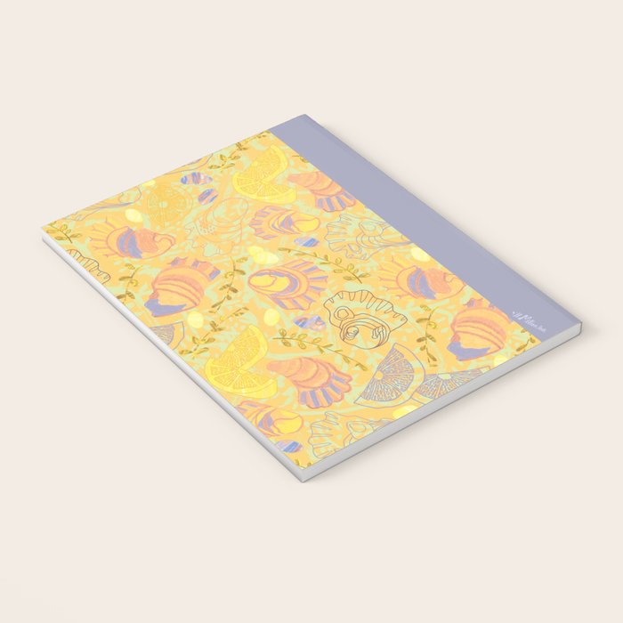 Coastal Oysters on the Beach in Pastel Yellow & Orange Notebook Gallery Image 3