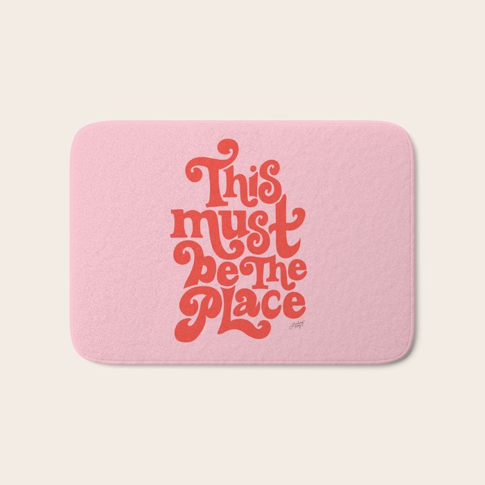 This Must Be The Place (Pink/Red Palette) Bath Mat Gallery Image 1