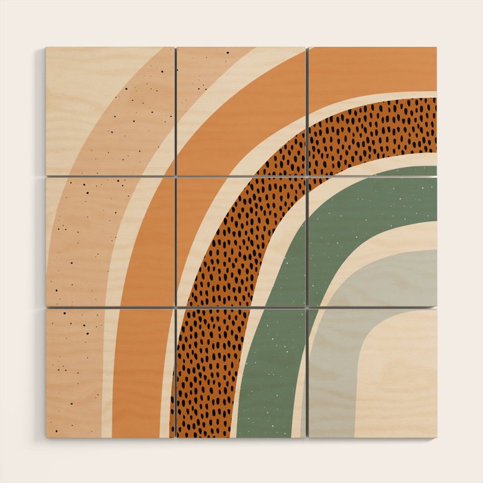 Patterned Rainbow Wood Wall Art Gallery Image 1
