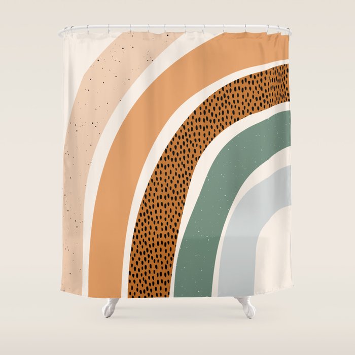 Patterned Rainbow Shower Curtain Gallery Image 1