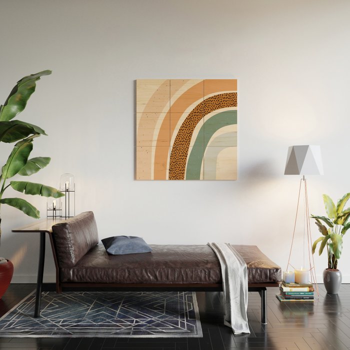 Patterned Rainbow Wood Wall Art Gallery Image 2