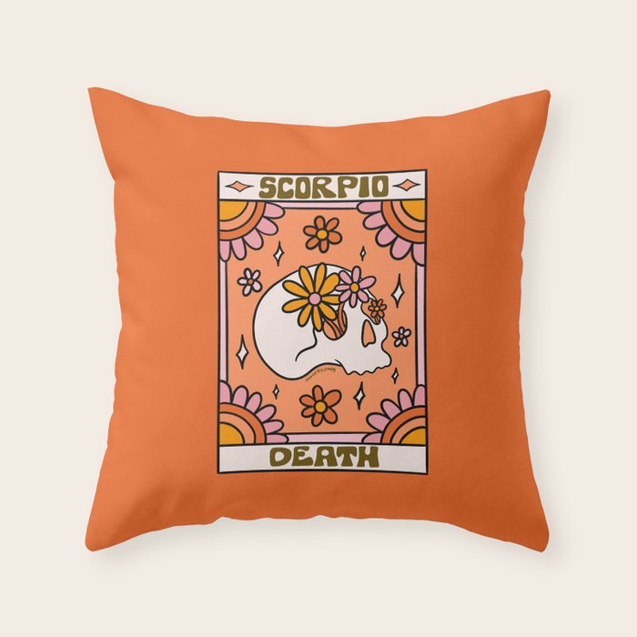 Scorpio Tarot Card Throw Pillow Gallery Image 6