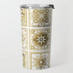 Talavera Mexican Tile - Gold Palette Travel Mug Gallery Image 2