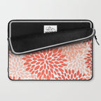 Flowers Pattern, Coral, Pink, Floral Prints Laptop Sleeve Gallery Image 2