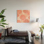 Flowers Pattern, Coral, Pink, Floral Prints Wood Wall Art Gallery Image 2