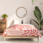 Flowers Pattern, Coral, Pink, Floral Prints Comforter Gallery Image 3