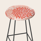 Flowers Pattern, Coral, Pink, Floral Prints Stool Gallery Image 2