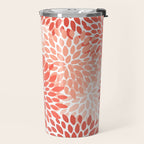 Flowers Pattern, Coral, Pink, Floral Prints Travel Mug Gallery Image 2