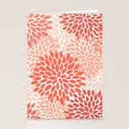 Flowers Pattern, Coral, Pink, Floral Prints Stationery Card Gallery Image 2