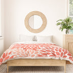 Flowers Pattern, Coral, Pink, Floral Prints Duvet Cover Gallery Image 3