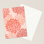 Flowers Pattern, Coral, Pink, Floral Prints Stationery Card Gallery Image 2