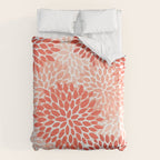 Flowers Pattern, Coral, Pink, Floral Prints Duvet Cover Gallery Image 6