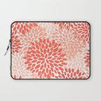 Flowers Pattern, Coral, Pink, Floral Prints Laptop Sleeve Gallery Image 1