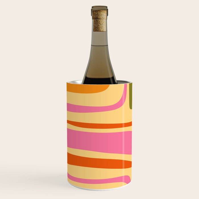 Palm Springs Retro Mid Century Modern Colourful Abstract Pattern Yellow Orange Pink Blue Green Wine Chiller Gallery Image 2