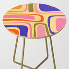Palm Springs Retro Mid Century Modern Colourful Abstract Pattern Yellow Orange Pink Blue Green Side Table Gallery Image 2