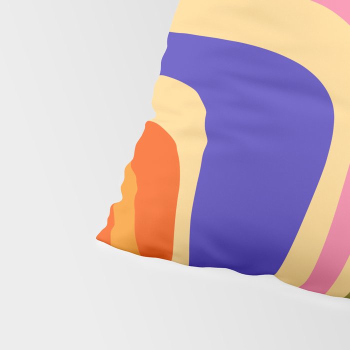 Palm Springs Retro Mid Century Modern Colourful Abstract Pattern Yellow Orange Pink Blue Green Pillow Sham Gallery Image 4
