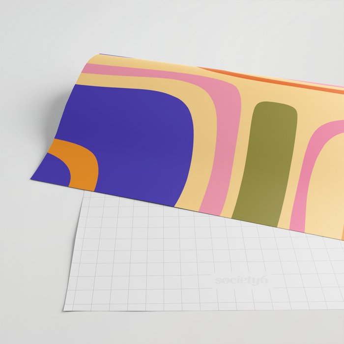 Palm Springs Retro Mid Century Modern Colourful Abstract Pattern Yellow Orange Pink Blue Green Wrapping Paper Gallery Image 2