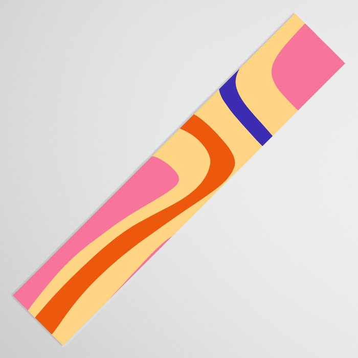 Palm Springs Retro Mid Century Modern Colourful Abstract Pattern Yellow Orange Pink Blue Green Table Runner Gallery Image 3