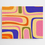 Palm Springs Retro Mid Century Modern Colourful Abstract Pattern Yellow Orange Pink Blue Green Jigsaw Puzzle Gallery Image 1