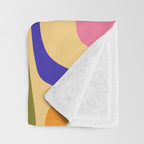 Palm Springs Retro Mid Century Modern Colourful Abstract Pattern Yellow Orange Pink Blue Green Throw Blanket Gallery Image 3