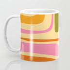 Palm Springs Retro Mid Century Modern Colourful Abstract Pattern Yellow Orange Pink Blue Green Coffee Mug Gallery Image 3