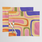 Palm Springs Retro Mid Century Modern Colourful Abstract Pattern Yellow Orange Pink Blue Green Placemat Gallery Image 1