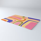 Palm Springs Retro Mid Century Modern Colourful Abstract Pattern Yellow Orange Pink Blue Green Rug Gallery Image 3
