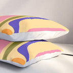 Palm Springs Retro Mid Century Modern Colourful Abstract Pattern Yellow Orange Pink Blue Green Pillow Sham Gallery Image 3
