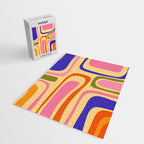 Palm Springs Retro Mid Century Modern Colourful Abstract Pattern Yellow Orange Pink Blue Green Jigsaw Puzzle Gallery Image 2