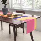 Palm Springs Retro Mid Century Modern Colourful Abstract Pattern Yellow Orange Pink Blue Green Table Runner Gallery Image 2