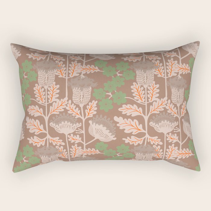 CELIE GARDEN  Inspired by PANTONE 17 1230 Mocha Mousse Rectangular Pillow Gallery Image 2