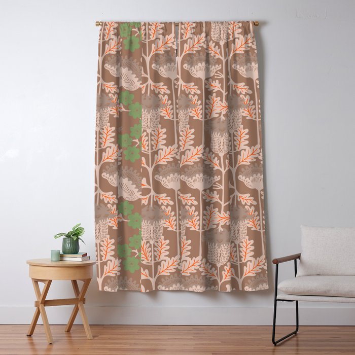 CELIE GARDEN  Inspired by PANTONE 17 1230 Mocha Mousse Window Curtain Gallery Image 5