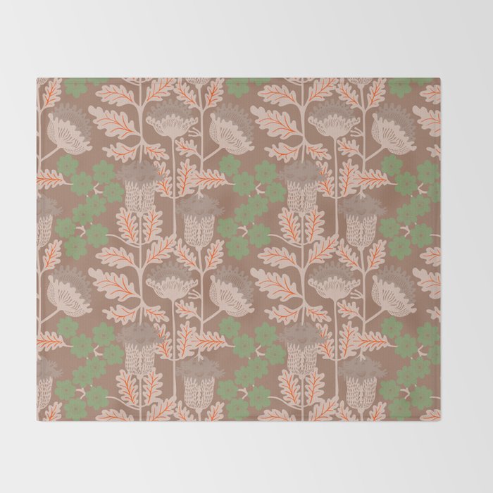 CELIE GARDEN  Inspired by PANTONE 17 1230 Mocha Mousse Throw Blanket Gallery Image 2