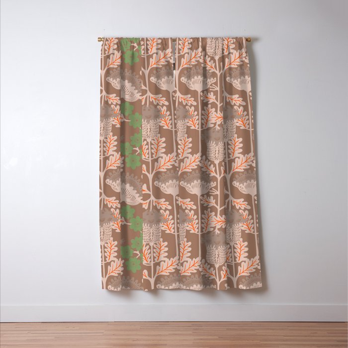 CELIE GARDEN  Inspired by PANTONE 17 1230 Mocha Mousse Window Curtain Gallery Image 3