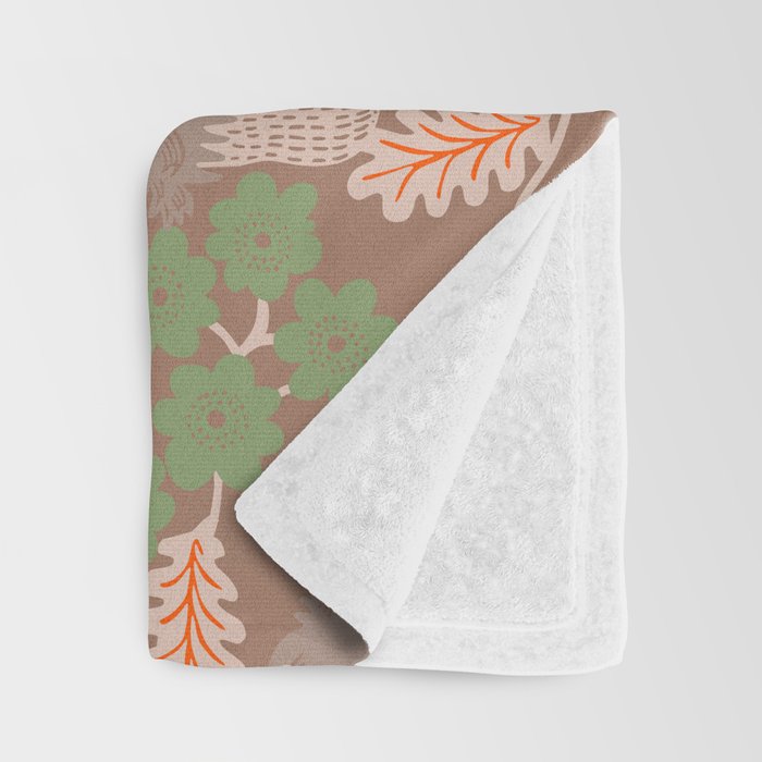 CELIE GARDEN  Inspired by PANTONE 17 1230 Mocha Mousse Throw Blanket Gallery Image 3