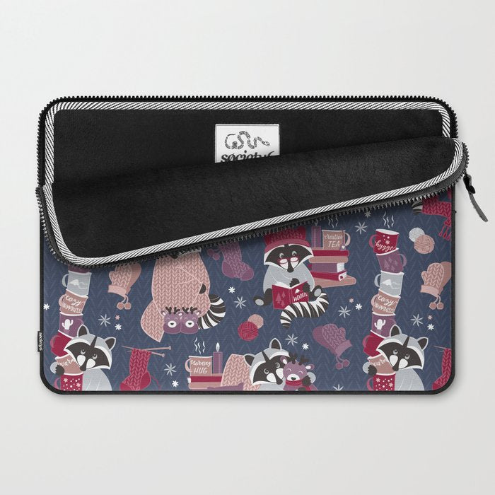 Hygge raccoon Laptop Sleeve Gallery Image 2