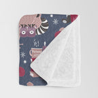 Hygge raccoon Throw Blanket Gallery Image 3