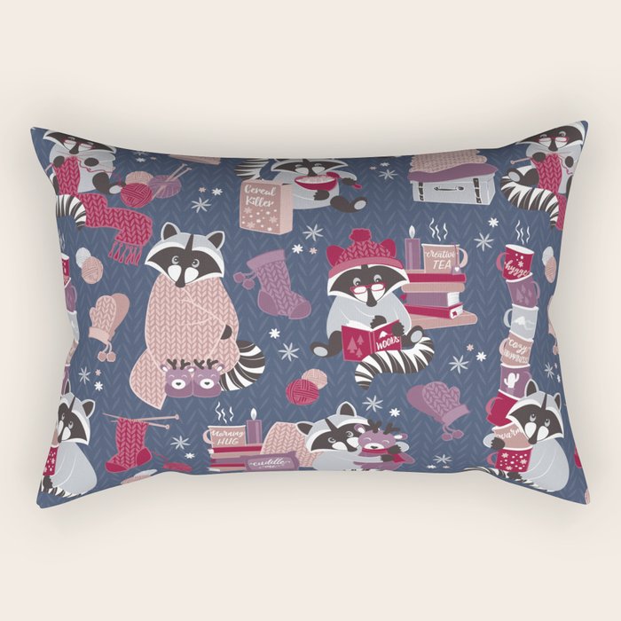 Hygge raccoon Rectangular Pillow Gallery Image 1