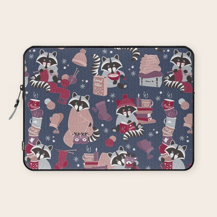 Hygge raccoon Laptop Sleeve Gallery Image 1