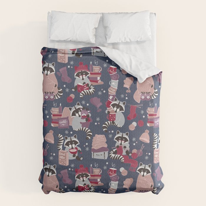 Hygge raccoon Duvet Cover Gallery Image 1