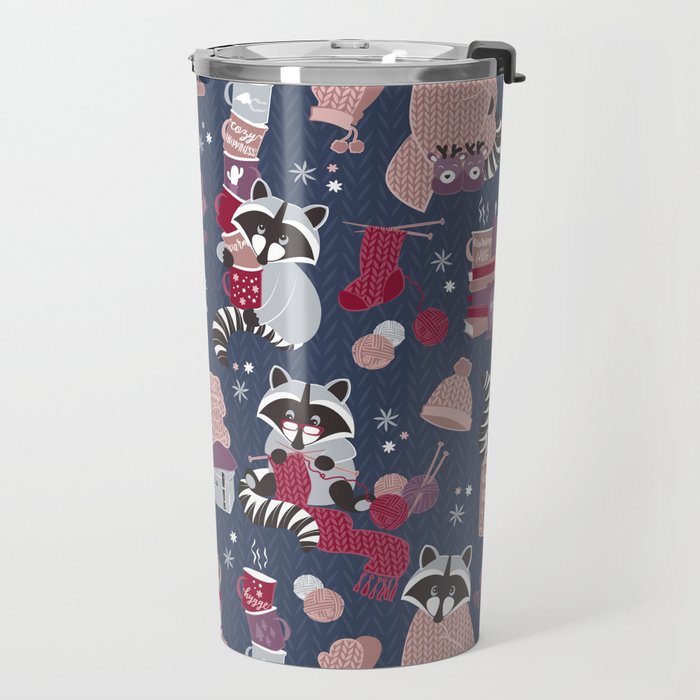 Hygge raccoon Travel Mug Gallery Image 2